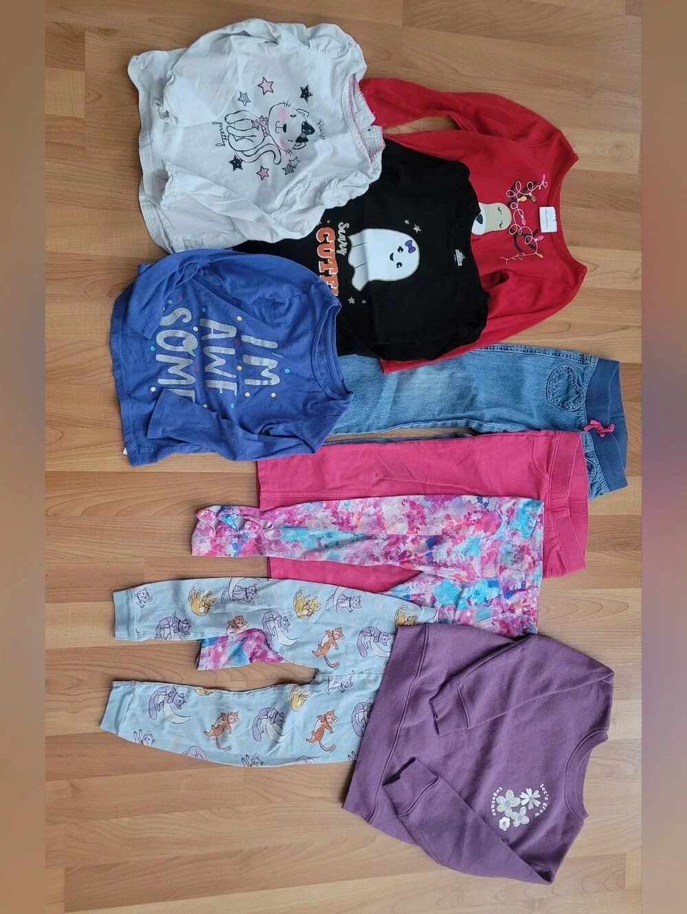 Jumping Beans Girls 4T Clothes Sweater Assorted Pants & Longsleeve Tops Lot Of 9